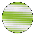Green And White Striped Pattern Print Round Floor Mat