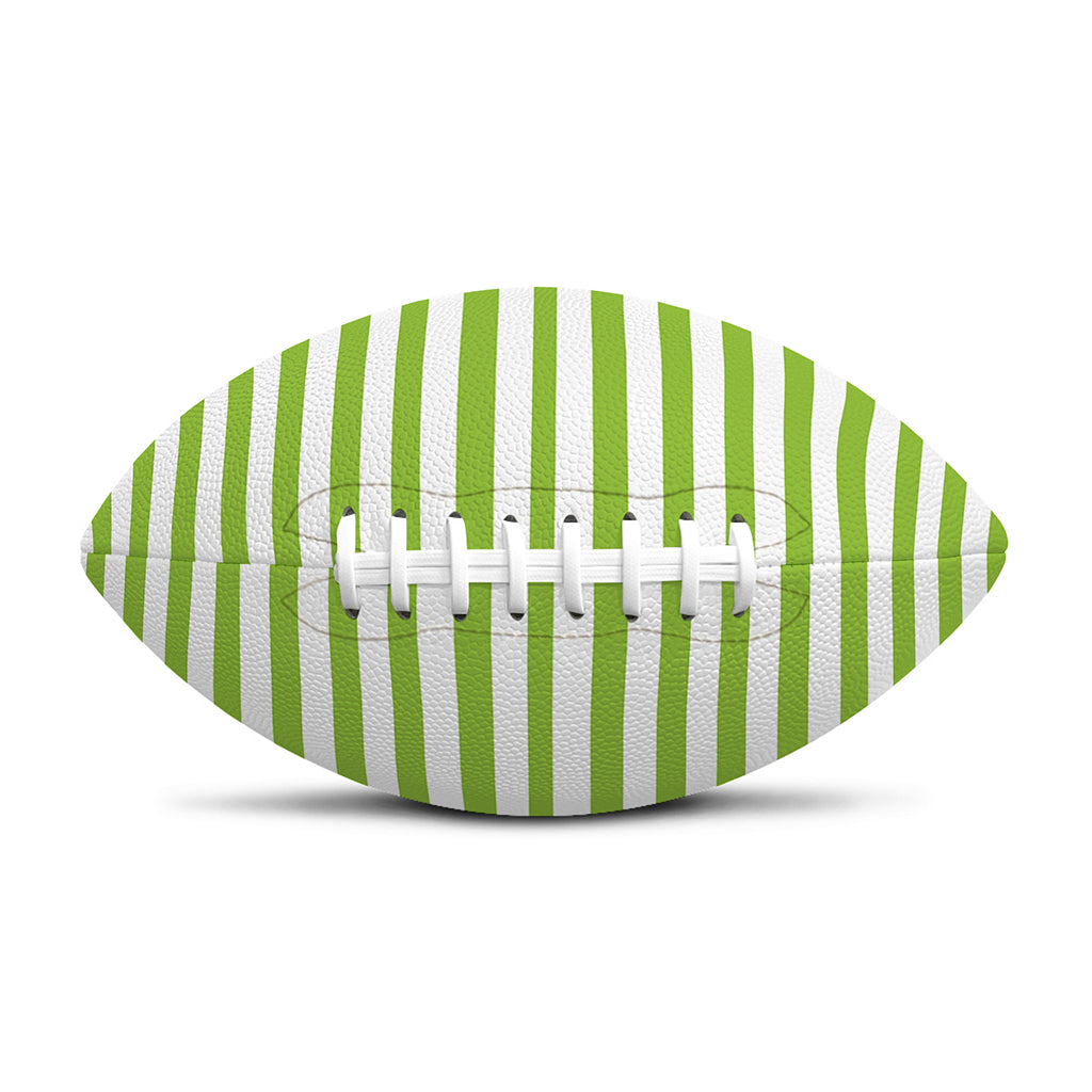 Green And White Striped Pattern Print Rugby Ball