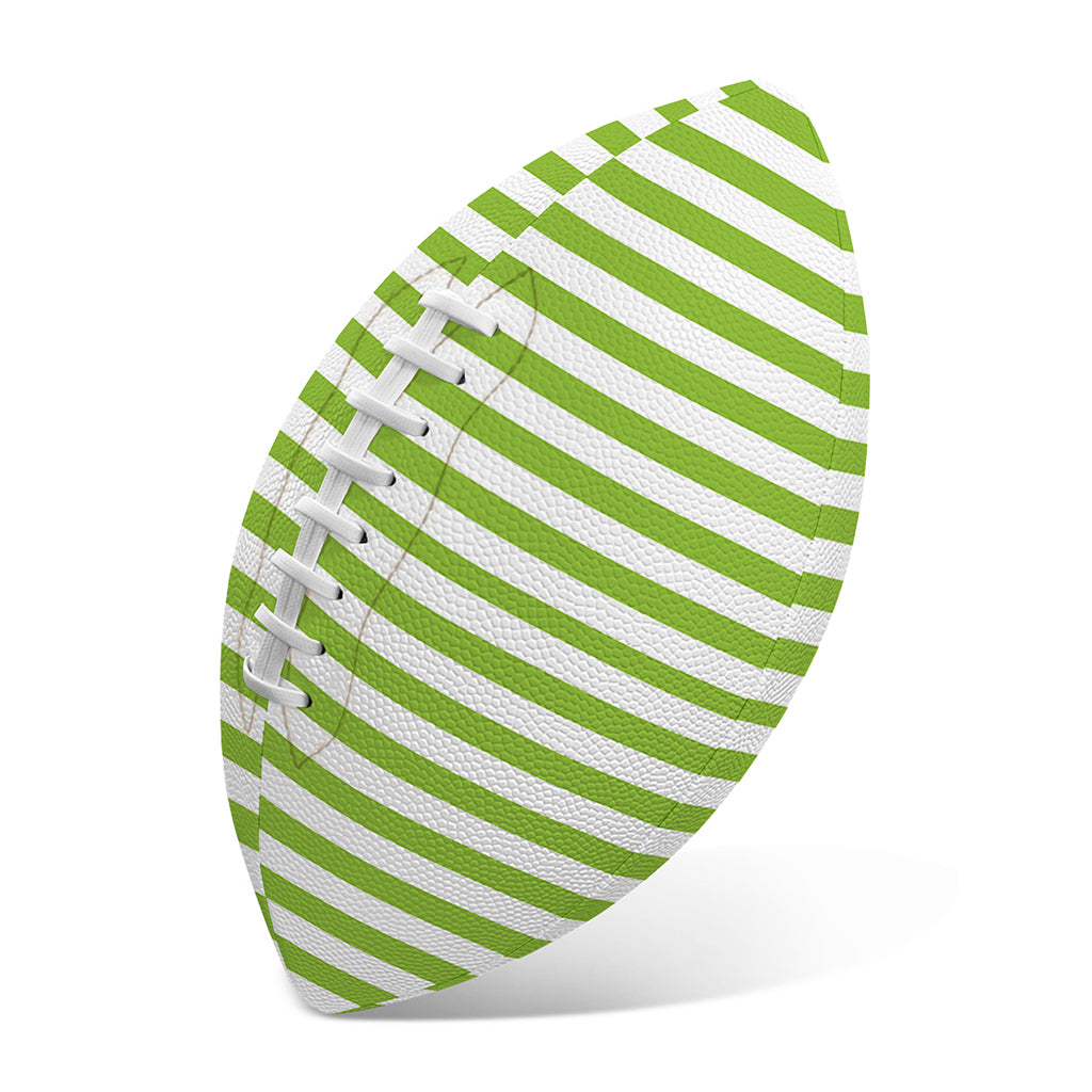 Green And White Striped Pattern Print Rugby Ball