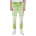 Green And White Striped Pattern Print Joggers