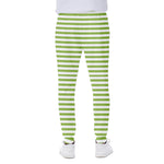 Green And White Striped Pattern Print Scuba Joggers