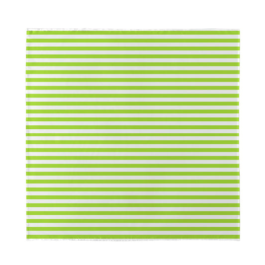 Green And White Striped Pattern Print Silk Bandana