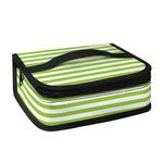 Green And White Striped Pattern Print Small Lunch Bag