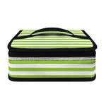 Green And White Striped Pattern Print Small Lunch Bag