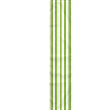 Green And White Striped Pattern Print Table Runner