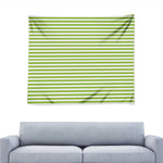 Green And White Striped Pattern Print Tapestry