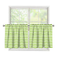 Green And White Striped Pattern Print Tier Curtains
