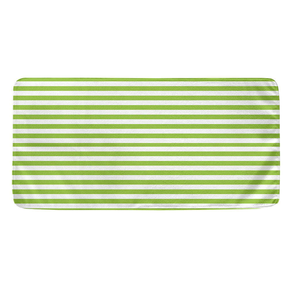 Green And White Striped Pattern Print Towel