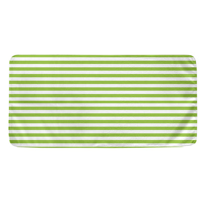 Green And White Striped Pattern Print Towel