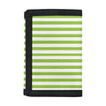 Green And White Striped Pattern Print Trifold Wallet