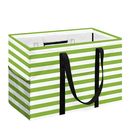 Green And White Striped Pattern Print Utility Tote Bag