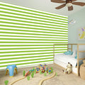 Green And White Striped Pattern Print Wall Sticker