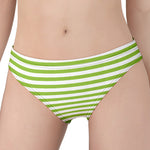 Green And White Striped Pattern Print Women's Panties