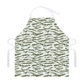 Green And White Tiger Stripe Camo Print Adjustable Apron