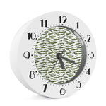 Green And White Tiger Stripe Camo Print Alarm Clock
