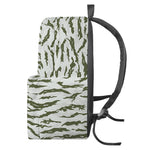 Green And White Tiger Stripe Camo Print Backpack