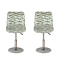 Green And White Tiger Stripe Camo Print Bar Stool Covers