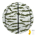 Green And White Tiger Stripe Camo Print Basketball