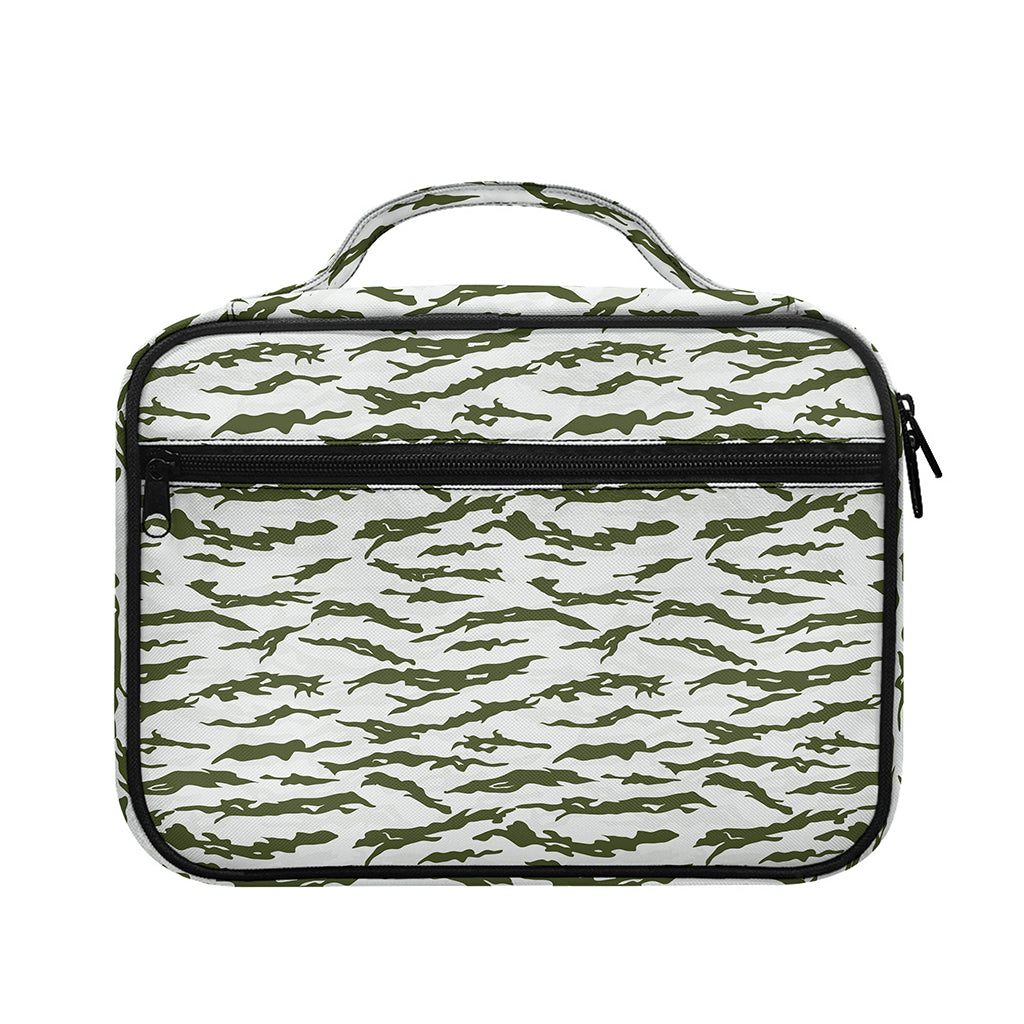 Green And White Tiger Stripe Camo Print Briefcase Bible Bag