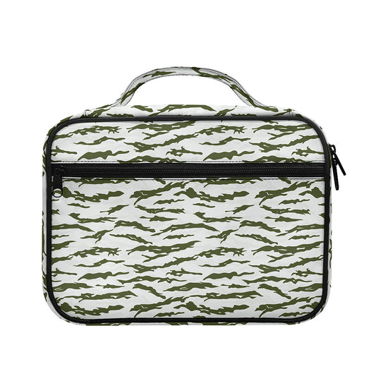 Green And White Tiger Stripe Camo Print Briefcase Bible Bag