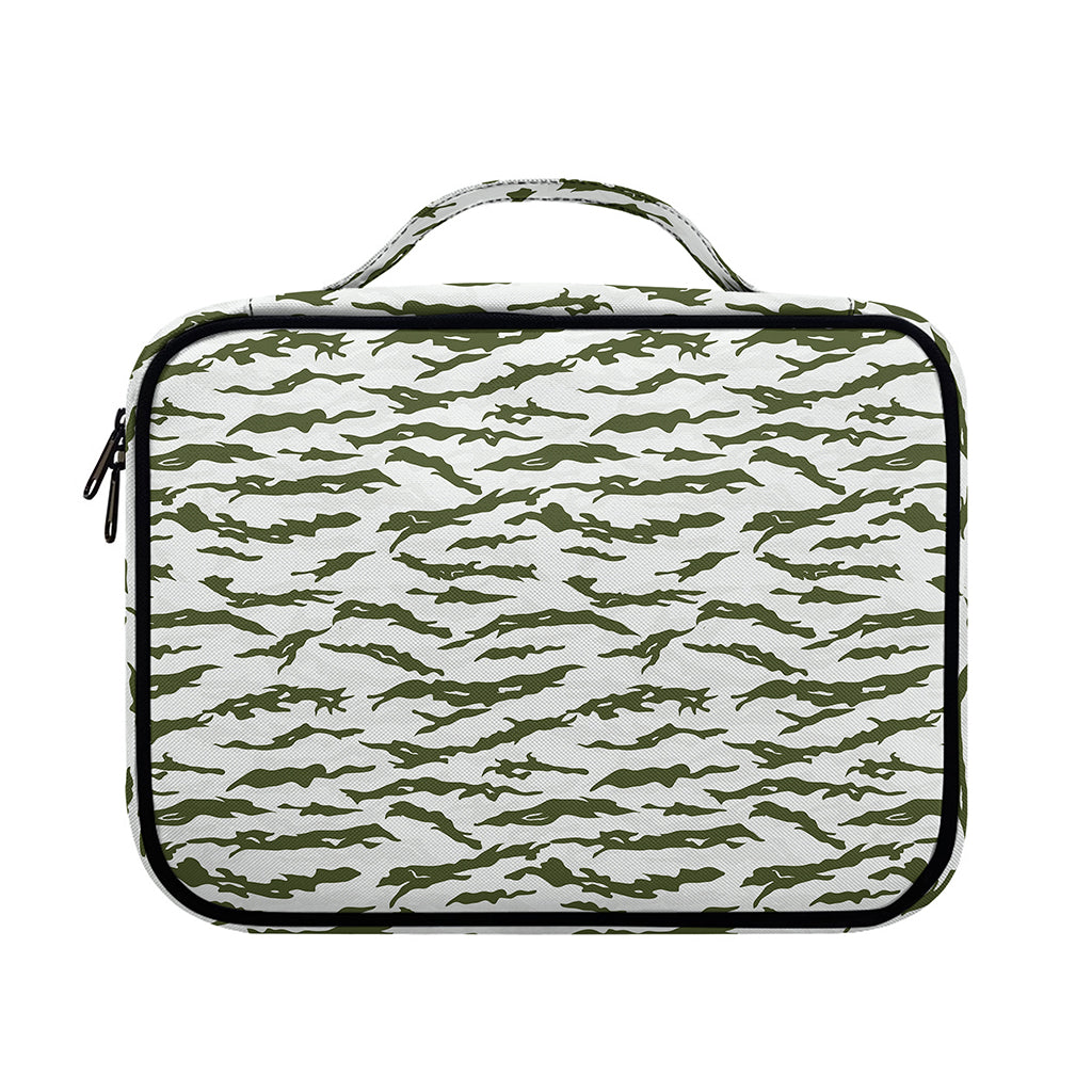 Green And White Tiger Stripe Camo Print Briefcase Bible Bag