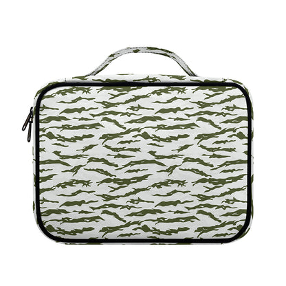 Green And White Tiger Stripe Camo Print Briefcase Bible Bag
