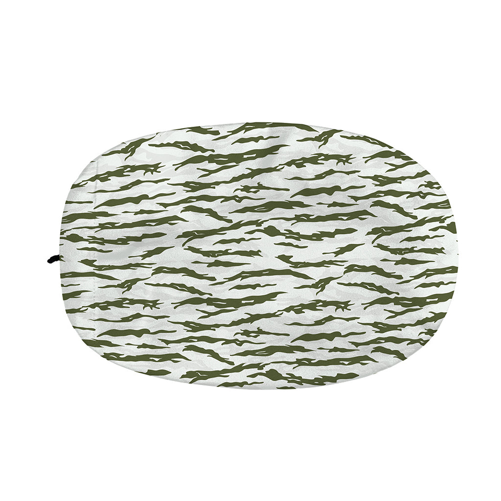 Green And White Tiger Stripe Camo Print Car Side Mirror Covers