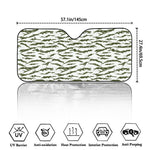 Green And White Tiger Stripe Camo Print Car Windshield Sun Shade