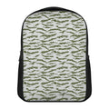 Green And White Tiger Stripe Camo Print Casual Backpack