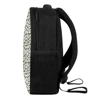 Green And White Tiger Stripe Camo Print Casual Backpack