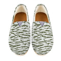 Green And White Tiger Stripe Camo Print Casual Shoes