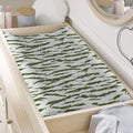 Green And White Tiger Stripe Camo Print Changing Pad Cover