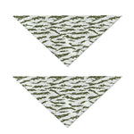 Green And White Tiger Stripe Camo Print Dog Bandana