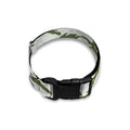 Green And White Tiger Stripe Camo Print Dog Collar
