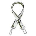 Green And White Tiger Stripe Camo Print Dog Seat Belt