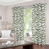 Green And White Tiger Stripe Camo Print Extra Wide Grommet Curtains