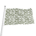 Green And White Tiger Stripe Camo Print Flag