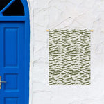 Green And White Tiger Stripe Camo Print Garden Flag