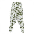 Green And White Tiger Stripe Camo Print Hammer Pants