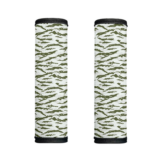 Green And White Tiger Stripe Camo Print Handle Covers