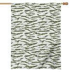 Green And White Tiger Stripe Camo Print House Flag