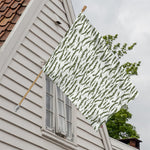 Green And White Tiger Stripe Camo Print House Flag
