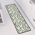 Green And White Tiger Stripe Camo Print Long Kitchen Mat