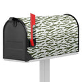 Green And White Tiger Stripe Camo Print Mailbox Cover