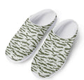 Green And White Tiger Stripe Camo Print Mesh Casual Shoes