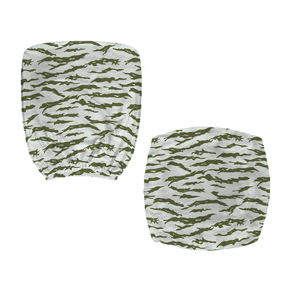 Green And White Tiger Stripe Camo Print Office Chair Cover