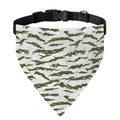 Green And White Tiger Stripe Camo Print Over The Collar Dog Bandana