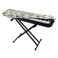 Green And White Tiger Stripe Camo Print Piano Keyboard Cover