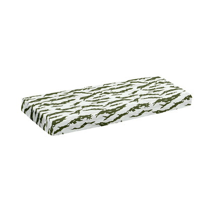 Green And White Tiger Stripe Camo Print Piano Keyboard Cover