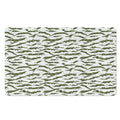 Green And White Tiger Stripe Camo Print Polyester Doormat
